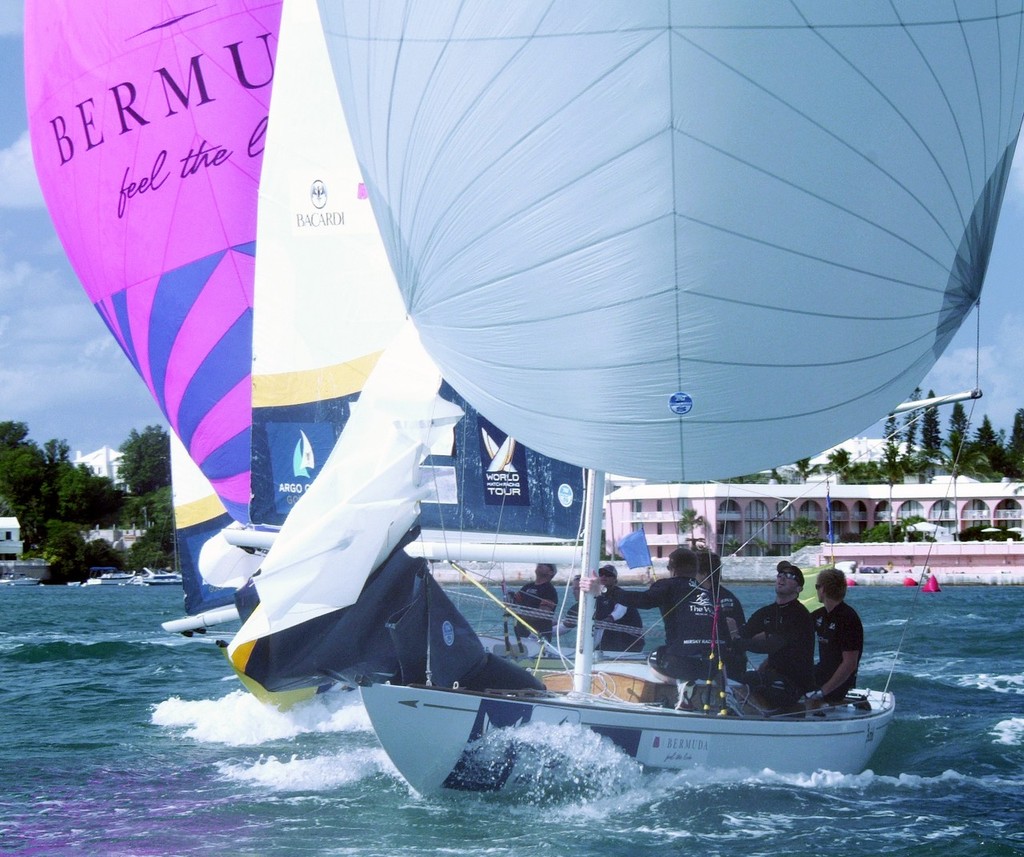 Argo Group Gold Cup - Match Racing Championship - Bermuda.<br />
Day 4 Torvar Mirsky (AUS) defeated Jasper Radich (DEN) 3-0 to move into the Semi-finals<br />
Credit: Talbot Wilson/RBYC/PPL<br />
 © Talbot Wilson